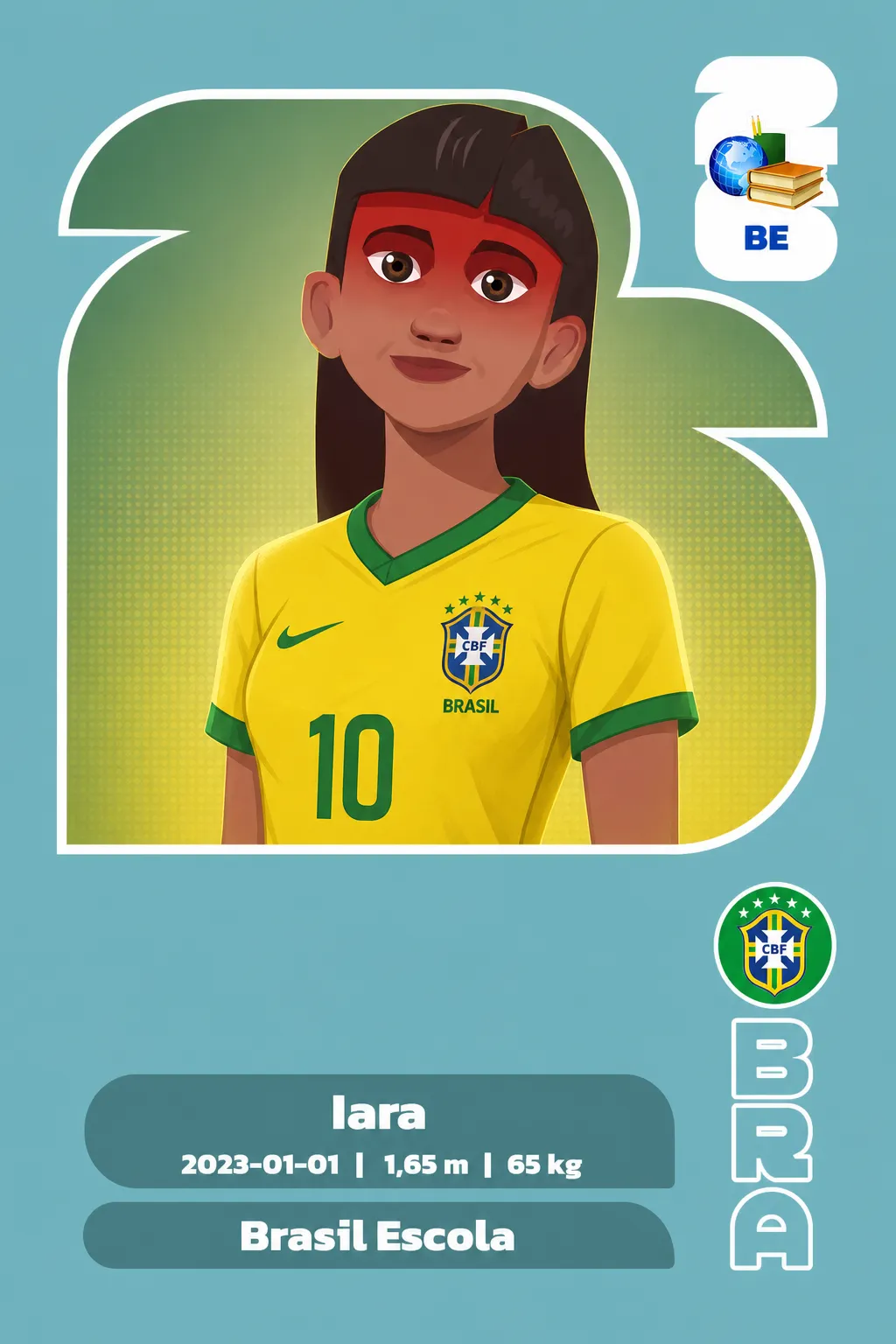 A plataforma possibilita que os usuários montem uma carta no estilo álbum da Copa utilizando informações pessoais