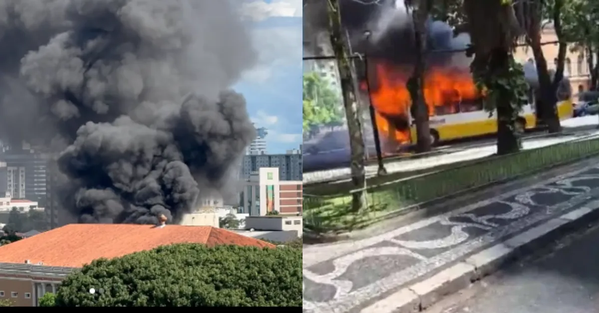 Imagens que circulam nas redes sociais mostram nuvem de fumaça.