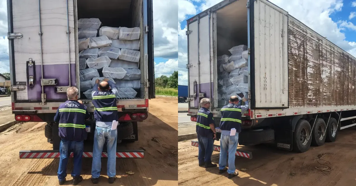 A Sefa apreendeu 30 toneladas de polpa de açaí no Pará por irregularidades fiscais, envolvendo uma empresa com cadastro suspenso.