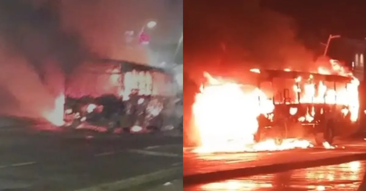 O incêndio causou a paralisação total do trânsito na avenida.