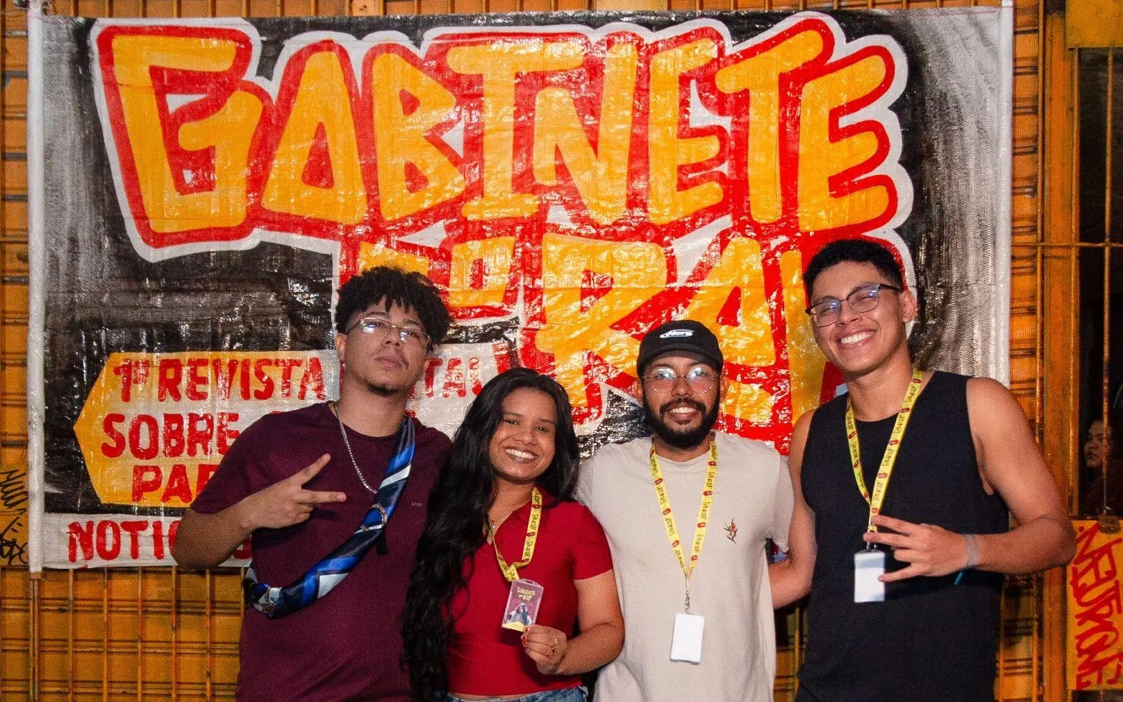 Fundadores da Gabinete do Rap: Flawess, Andreza Dias, Luiz Horizonte e Michel Chermont (da esquerda para direita)