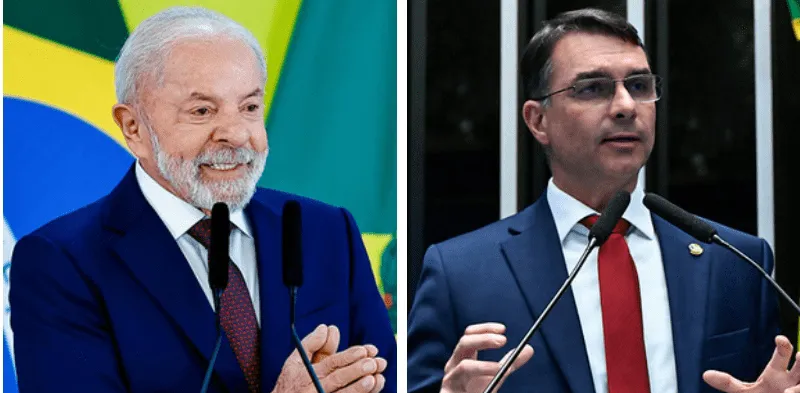 Lula se destaca nas intenções de voto, mostrando avanço sobre Flávio Bolsonaro.