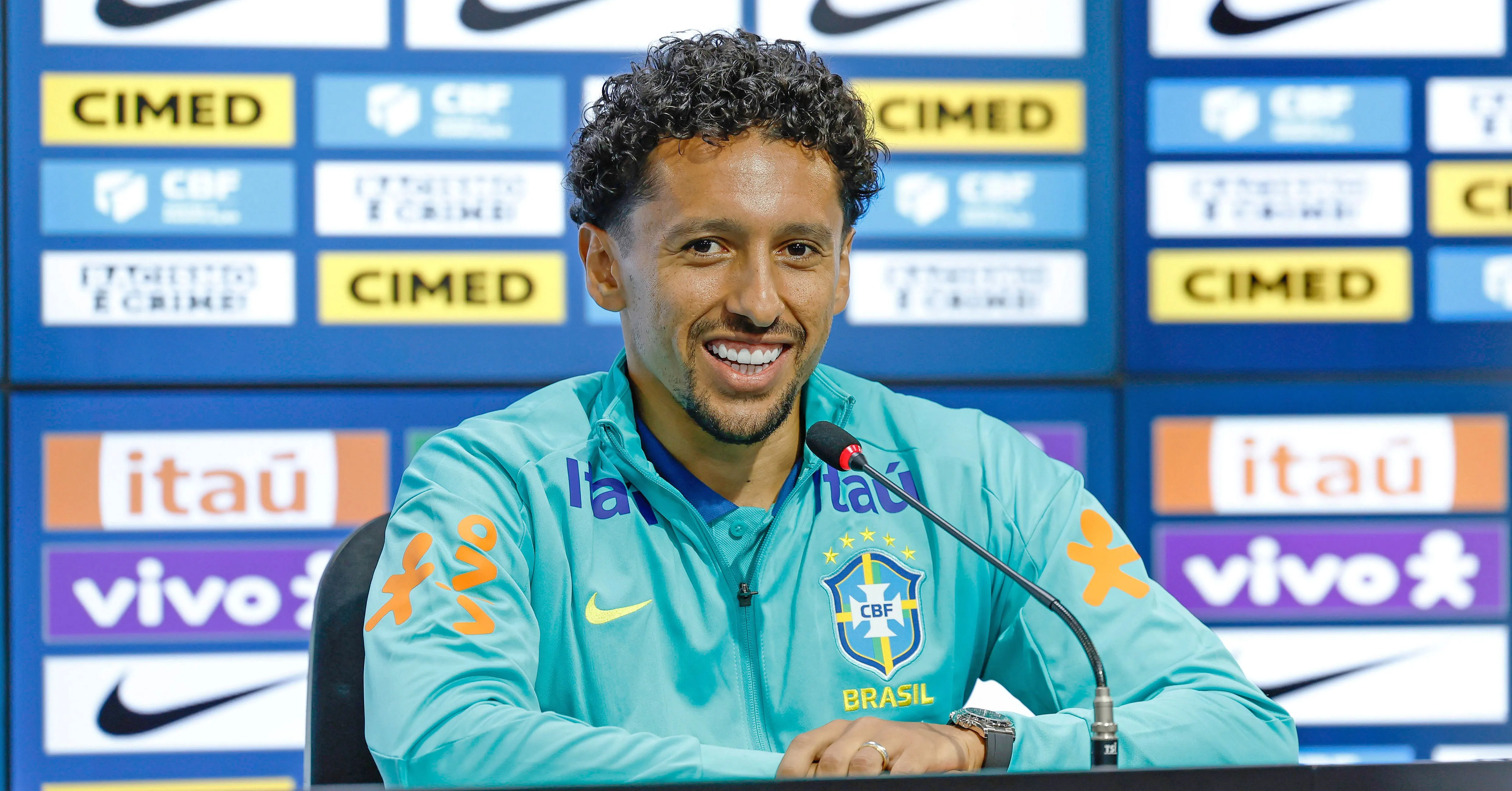 Marquinhos é top 7 dos jogadores que mais entraram em campo com a camisa da Seleção Brasileira.