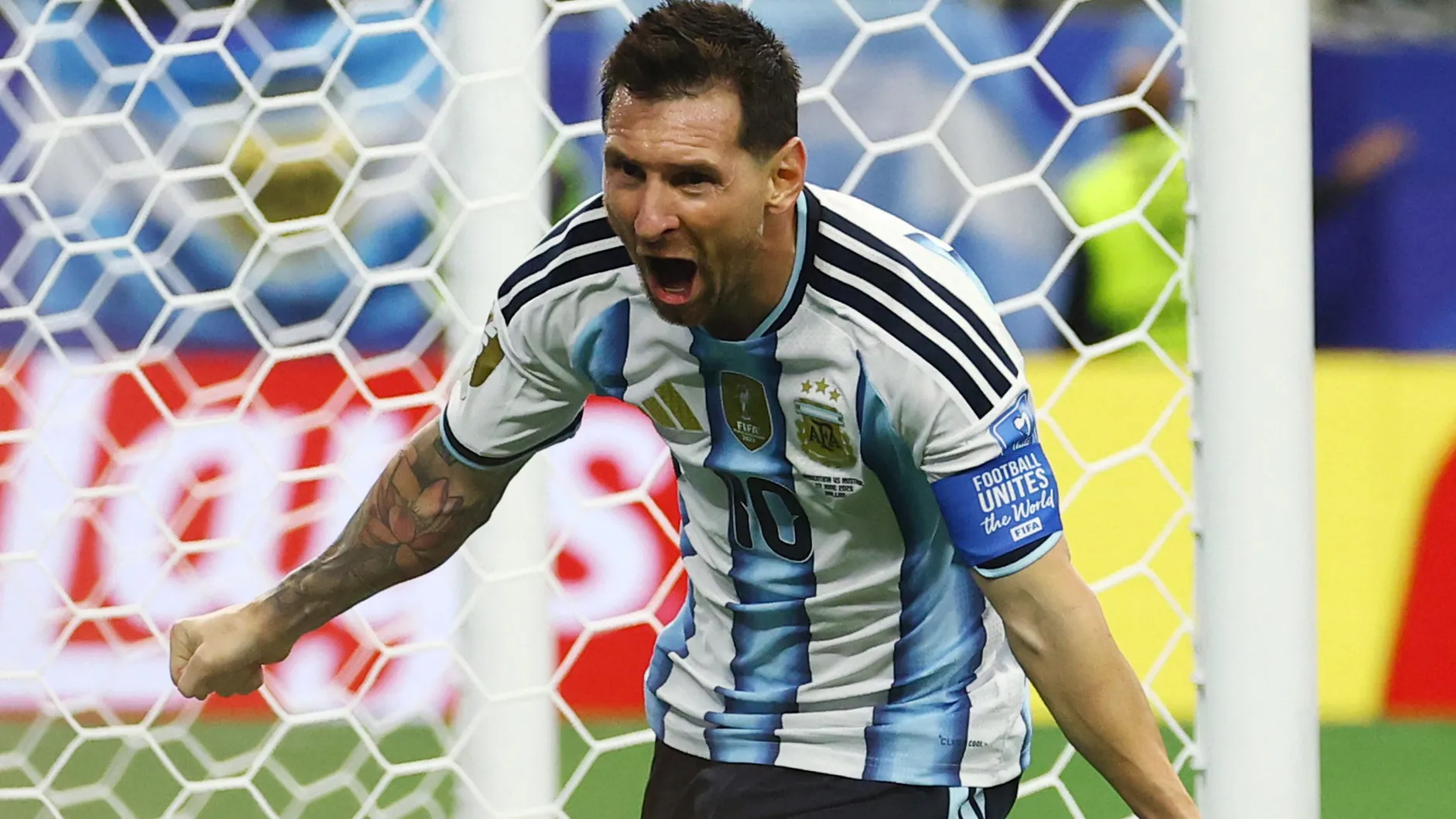 Soccer Football - FIFA World Cup 2026 - Group J - Argentina v Austria - Dallas Stadium, Arlington, Texas, U.S. - June 22, 2026 Argentina's Lionel Messi celebrates scoring their second goal REUTERS/Kai Pfaffenbach