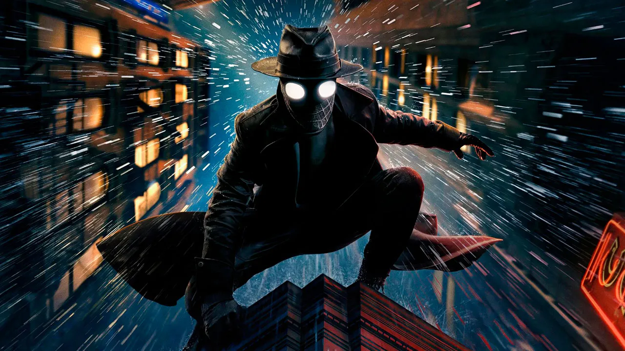 Nicolas Cage dá vida a Ben Reilly em Nova York dos anos 1930, misturando a amargura de um detetive clássico com o sarcasmo do herói aracnídeo.