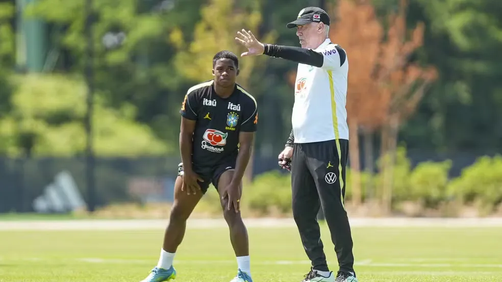 Endrick ainda não será titular do Brasil contra o Haiti.