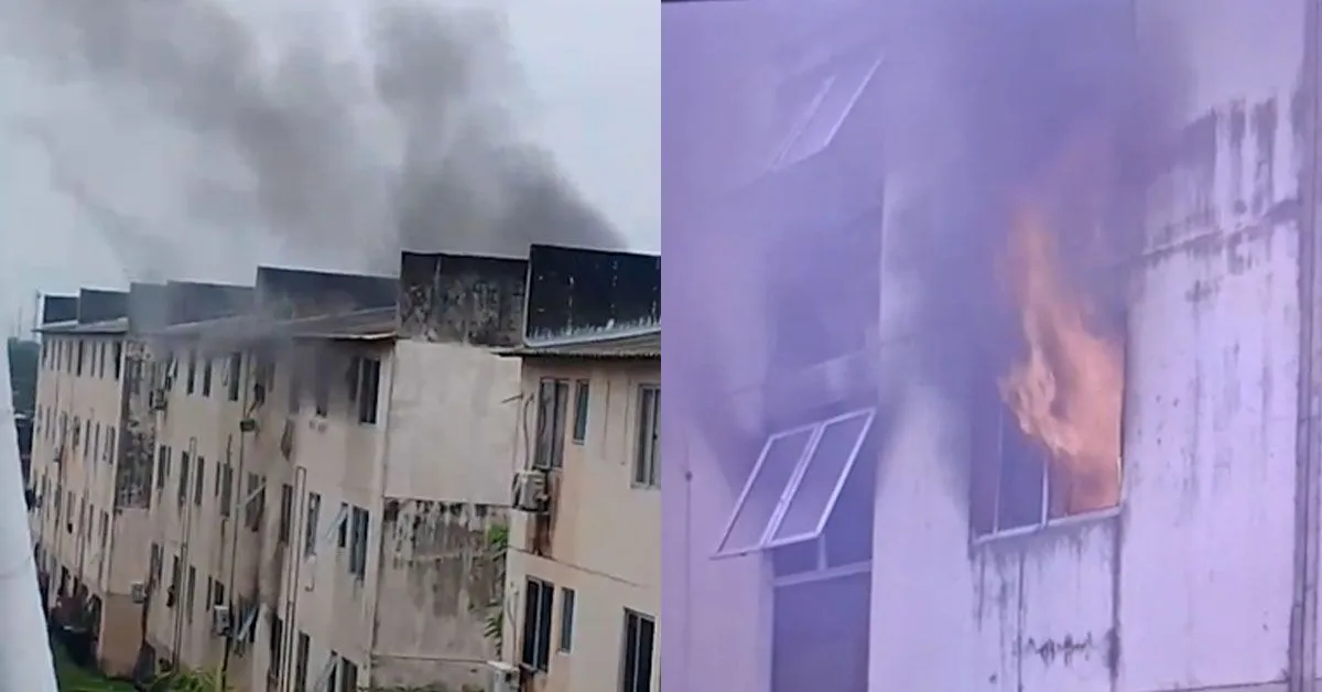 Incêndio atingiu apartamento no Conjunto Residencial Viver Melhor Marituba, na Região Metropolitana de Belém.