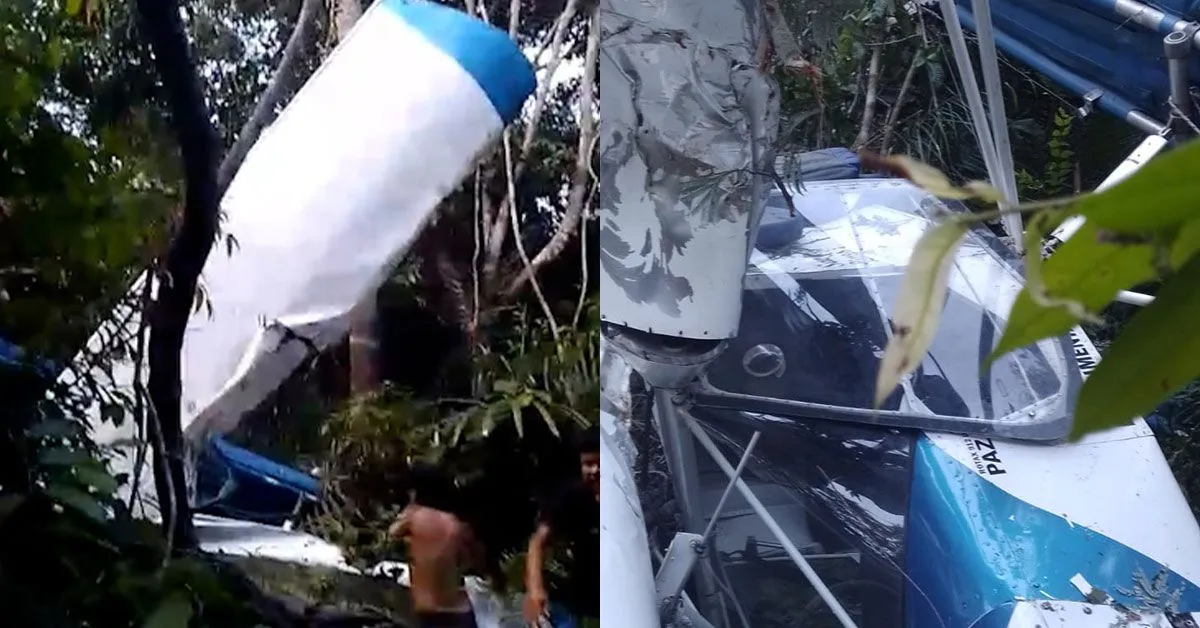 O avião de pequeno porte caiu em uma área de mata em Santarém.