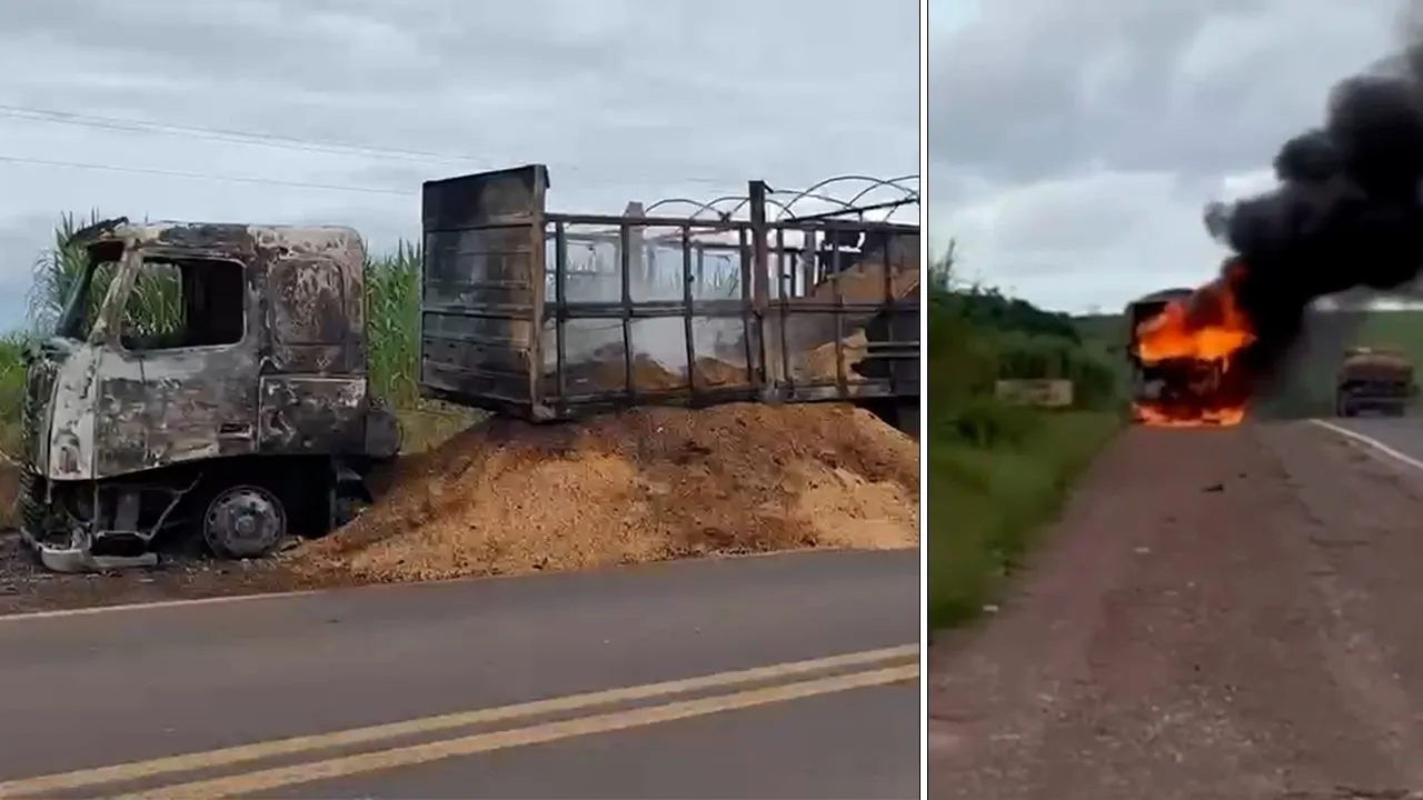 Apesar do susto, condutor da carreta não ficou ferido