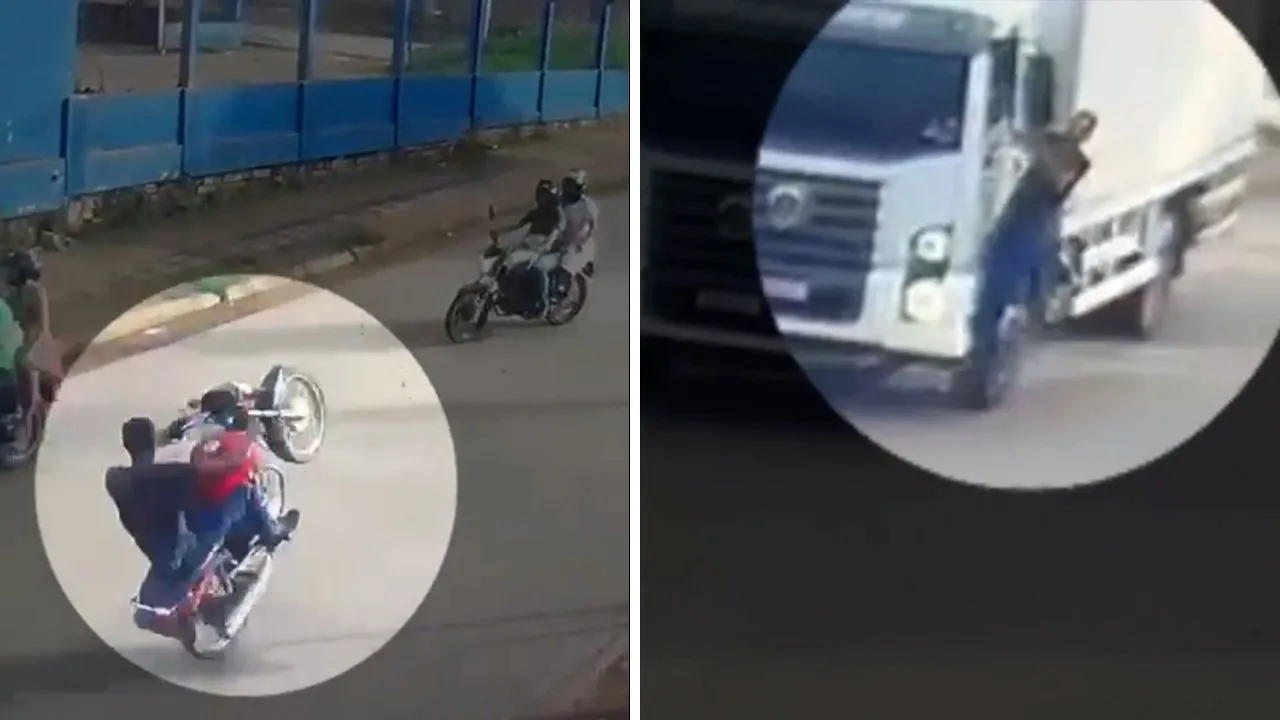 Tudo começou com uma manobra arriscada do motociclista
