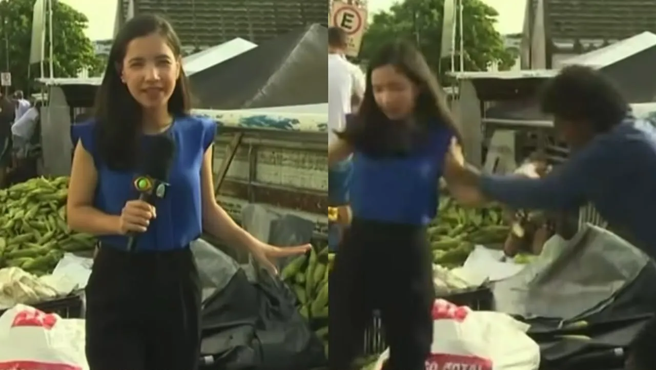 Jéssica Aquino, repórter da TV Arapuan, é agredida ao vivo, gerando indignação e debate sobre a segurança dos jornalistas em coberturas externas.