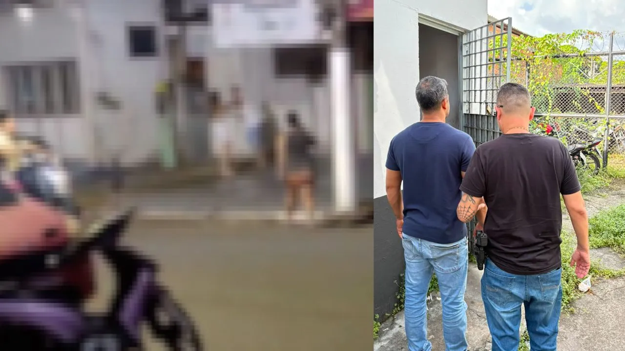O militar agrediu a companheira em rua movimentada, mas acabou preso
