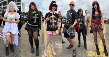 Fãs capricham nos looks com referências ao universo do Guns N’ Roses e transformam o Mangueirão em uma passarela de estilo e atitude.
