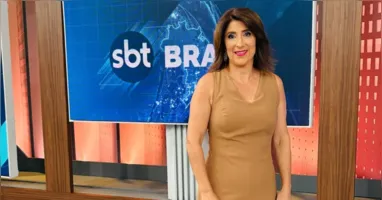Simone Queiroz durante apresentação do SBT Brasil; jornalista explicou episódio após repercussão online