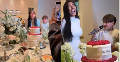 Simaria comemorou os 44 anos cercada pela família e se divertiu com o pedido inusitado do filho Pawel durante as homenagens da noite.