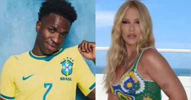 Virginia Fonseca publicou fotos com look em crochê nas cores da Seleção e recebeu interação de Vini Jr. no Instagram.