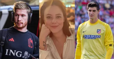 Caroline Lijnen ganhou notoriedade após ser apontada como personagem central da história que colocou fim à amizade entre Kevin De Bruyne (esquerda) e Thibaut Courtois (direita).