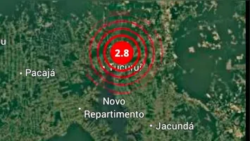 Abalo de magnitude 2,8 assustou moradores e foi capturado por câmeras de monitoramento; este é o quinto evento sísmico na região em menos de três dias.