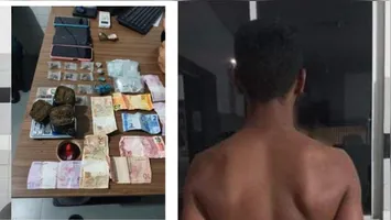 Suspeito arremessou mochila com maconha, balanças e dinheiro ao notar aproximação de viatura.
