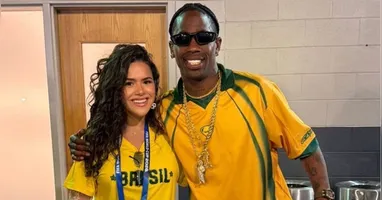Maísa teve seu momento tiete ao encontrar o rapper Travis Scott