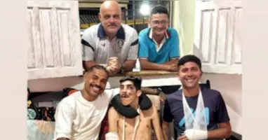 Pampam e família receberam a alegre visita do capitão bicolor