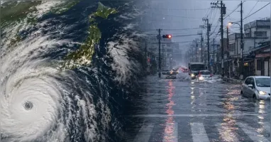Foram dois grandes tufões no Japão, que fizeram a população entrar em alerta