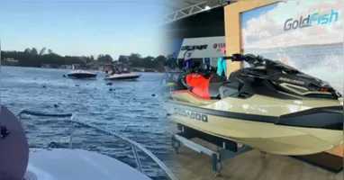 A explosão da moto aquática assustou os banhistas no rio Tocantins