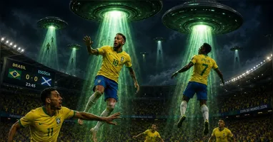 Previsão de uma suposta invasão alienígena durante o jogo do Brasil viralizou nas redes sociais e inspirou memes, montagens e vídeos criados com inteligência artificial
