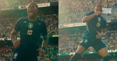 A ilusão óptica da camisa pode ter sido apenas uma coincidência, mas ela resume bem a expectativa que o futebol brasileiro deposita no jovem atacante
