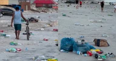 Vale lembrar que equipes de limpeza atuam diariamente na praia em regime de força-tarefa.