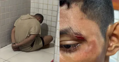 O suspeito foi detido após supostamente ferir a vítima com uso de uma faca.