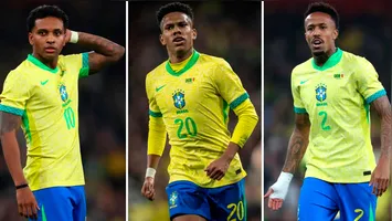 Rodrygo, Estevão e Eder Militão, peças importantes da seleção brasileira desfalcando o time