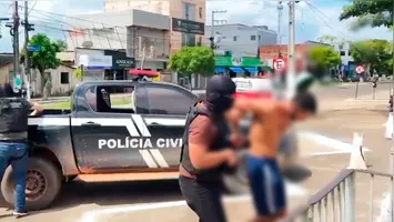 Agentes da Polícia Civil do Pará mobilizados durante as diligências de busca e captura no bairro Beira Rio, em Tucuruí.