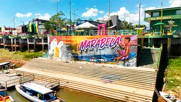 Estrutura montada no Complexo da Colônia Z-30 recebe a aparelhagem Lendário Rubi na abertura do festival.