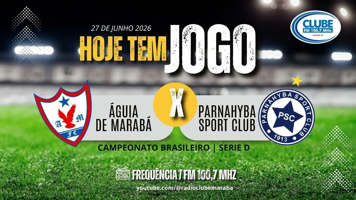 Imagem ilustrativa da notícia Assista ao vivo ao jogo do Águia de Marabá contra o Parnahyba pela Série D