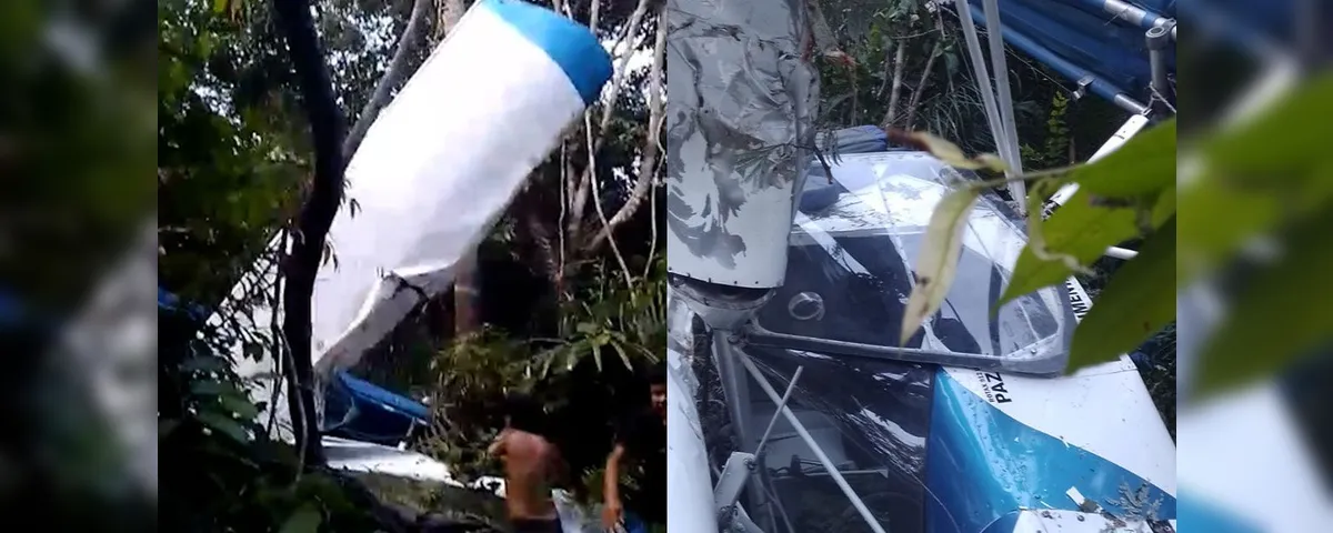 O avião de pequeno porte caiu em uma área de mata em Santarém.