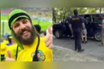 Diogo Defante foi abordado por policiais nos arredores do MetLife Stadium durante a cobertura da estreia do Brasil na Copa do Mundo.