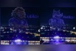 Entre as imagens exibidas estavam a os mascotes da dupla Re-Pa.