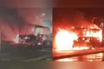 O incêndio causou a paralisação total do trânsito na avenida.