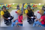 O agente de fiscalização de trânsito João Oliveira foi o responsável por conduzir o idoso ao posto para mantê-lo em segurança.