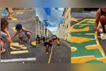 Mesmo com a redução das tradicionais ruas decoradas nas últimas Copas, a influenciadora Pamela Cruz viralizou ao mobilizar moradores para pintar uma via inteira em clima de Mundial.