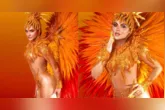 Mileide Mihaile desfilou como Rainha de Bateria da Unidos da Tijuca no Carnaval deste ano, na Marquês de Sapucaí.