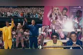 Os ex-jogadores brasileiros se juntaram a rainha do pop durante o show do intervalo na copa do mundo.