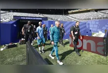 Carlo Ancelotti e Vinicius Junior deram coletivas no MetLife Stadium, palco da estreia do Brasil com o Marrocos