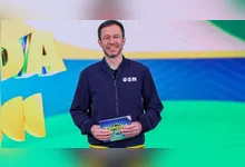 Afirmação de Tiago Leifert sobre aarbritagem foi feita durante o programa Domingo Legal.