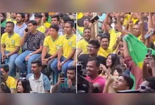 Torcedores de Bangladesh lotam ruas e praças para acompanhar partidas do Brasil durante a Copa do Mundo.