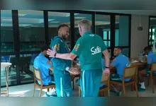 Neymar fora do treino da seleção brasileira para a Copa do Mundo.