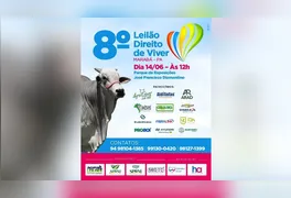 Evento acontece neste domingo (14) na Expoama com almoço gratuito e lances de animais e brindes; arrecadação ajuda a custear tratamento de câncer.