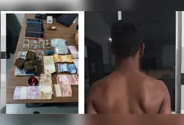 Suspeito arremessou mochila com maconha, balanças e dinheiro ao notar aproximação de viatura.