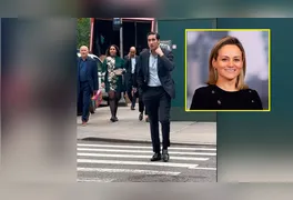 Lorna Hajdini e Chirayu Rana em registro social; executiva nega ter coagido subordinado a práticas sexuais.